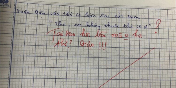 Lời phê hờn dỗi của cô giáo dạy Văn