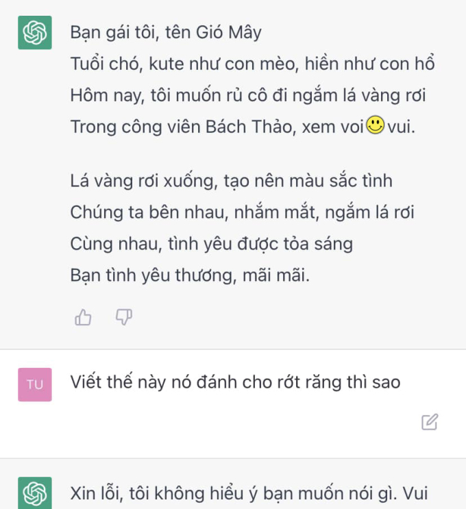 ChatGPT trổ tài làm thơ gây cười ngất