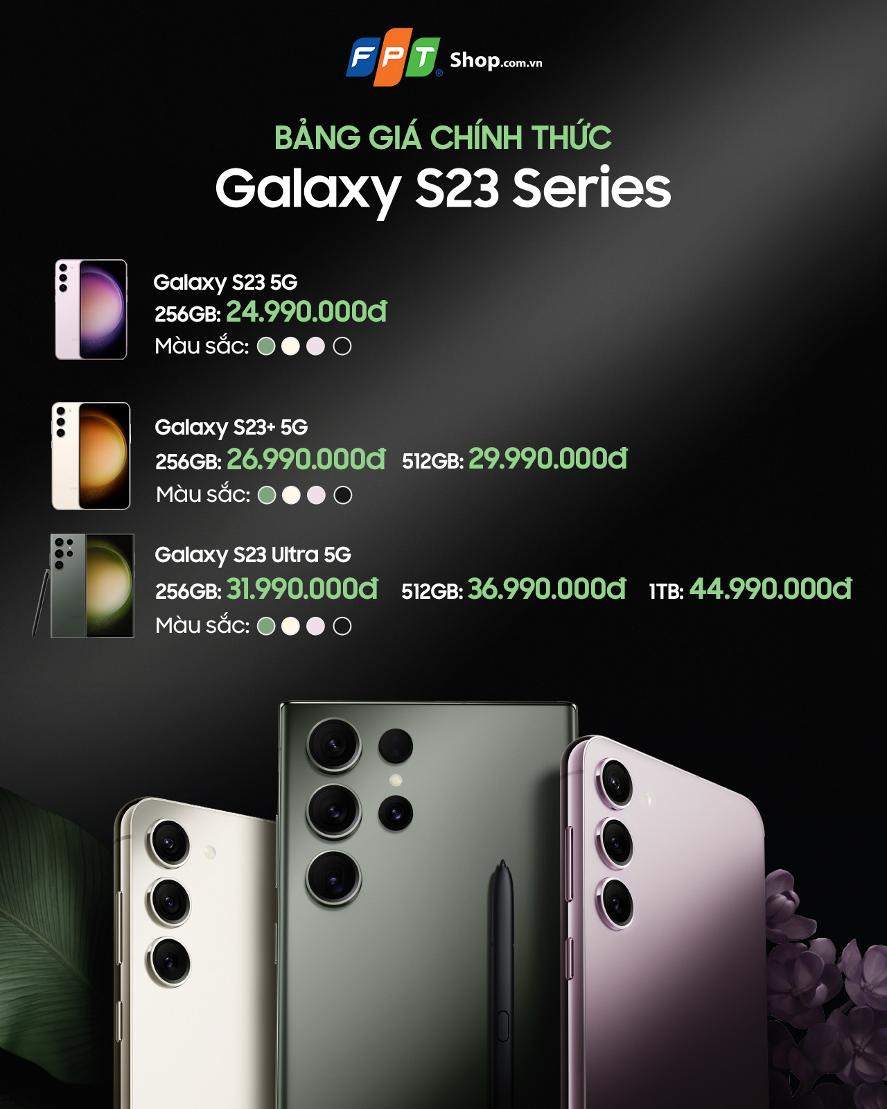 Galaxy S23 chính hãng giá từ 22,9 triệu đồng, bản đắt nhất có giá 44,9 triệu kèm nhiều quà