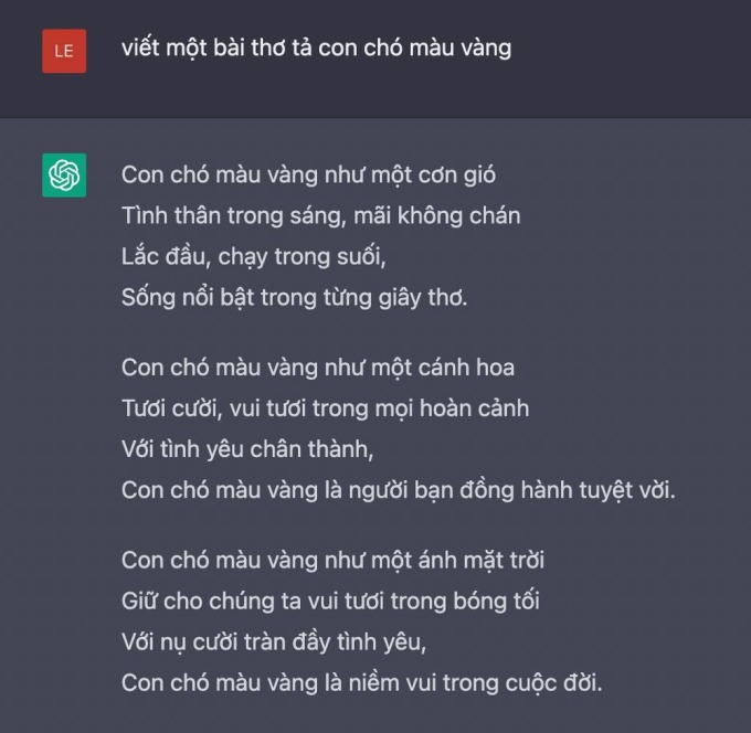 ChatGPT trổ tài làm thơ gây cười ngất